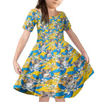 Koala Kid Short Sleeve Dress Plumeria Flowers