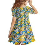 Koala Kid Short Sleeve Dress Plumeria Flowers