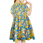 Koala Kid Short Sleeve Dress Plumeria Flowers