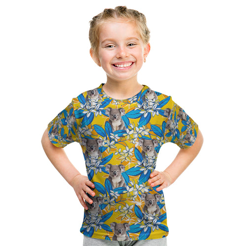 Koala Kid T Shirt Plumeria Flowers