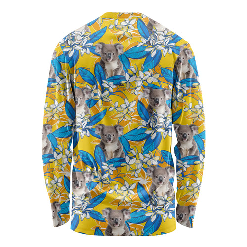 Koala Long Sleeve Shirt Plumeria Flowers