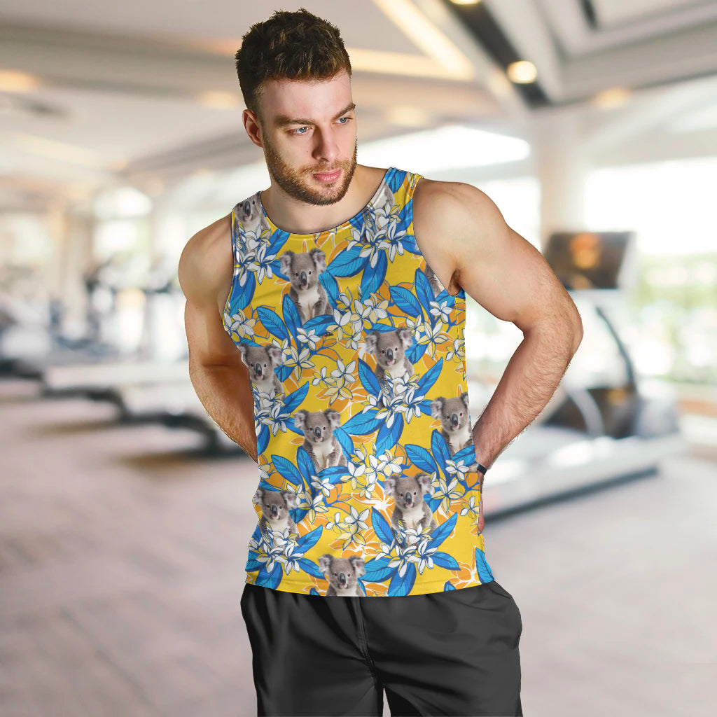 Koala Men Tank Top Plumeria Flowers