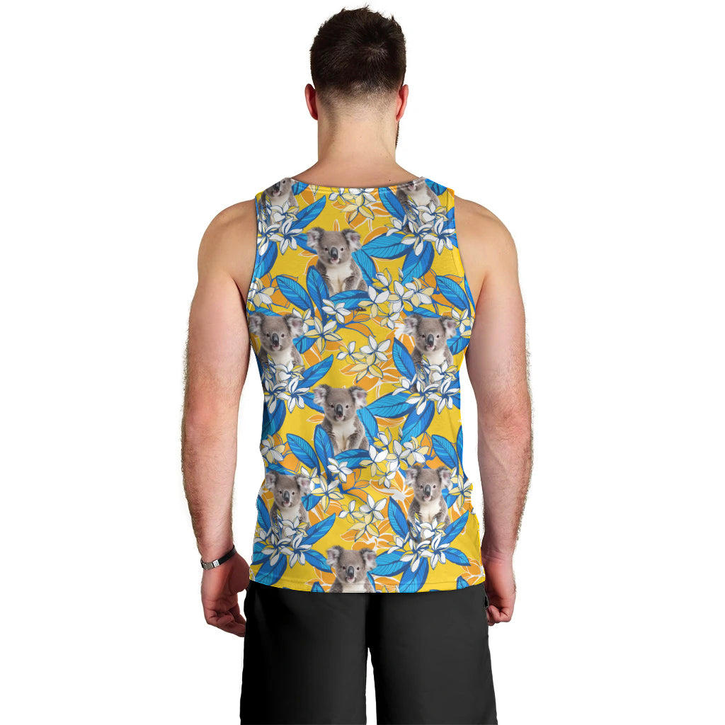 Koala Men Tank Top Plumeria Flowers