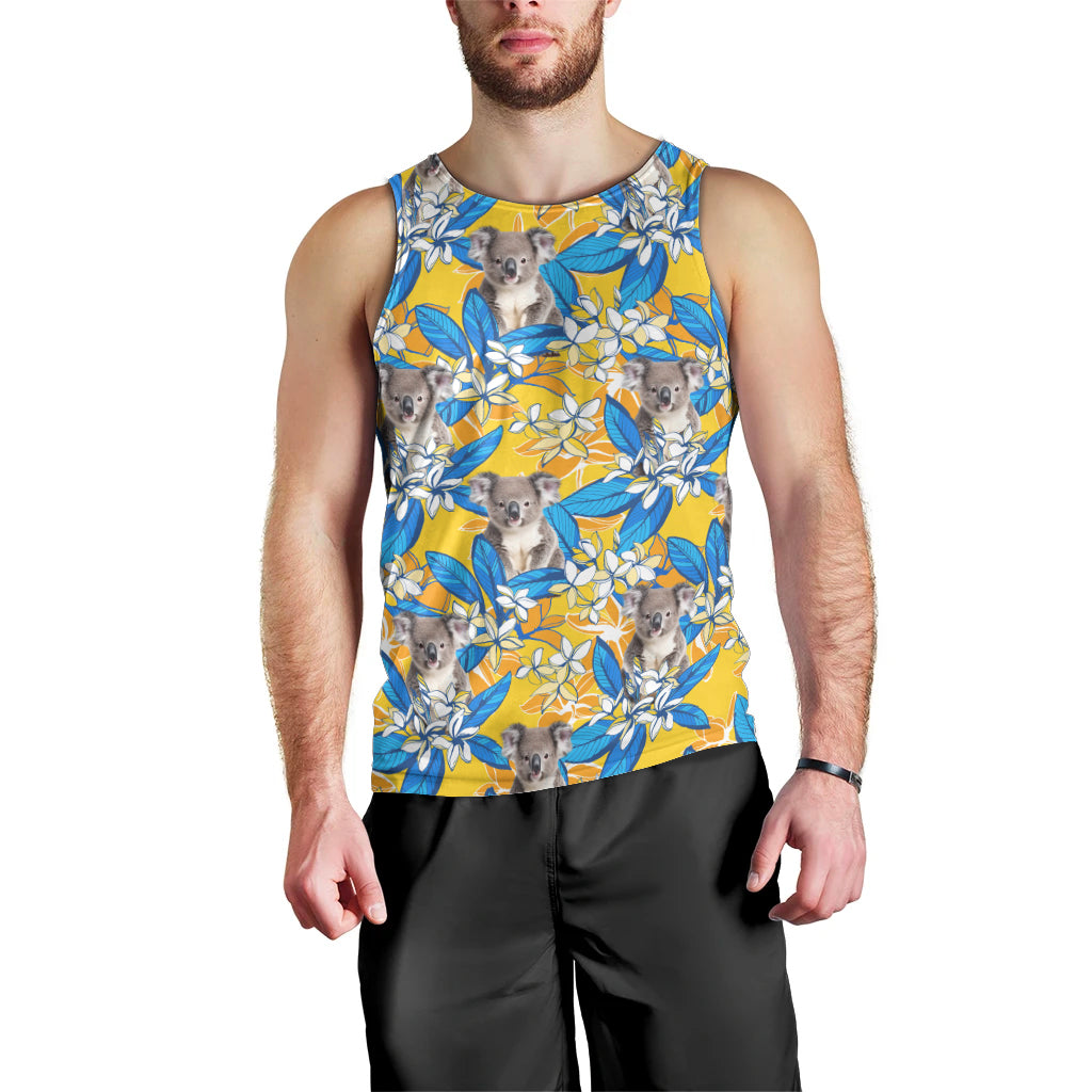Koala Men Tank Top Plumeria Flowers
