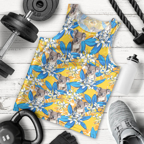 Koala Men Tank Top Plumeria Flowers