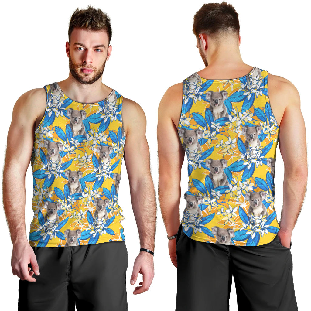 Koala Men Tank Top Plumeria Flowers