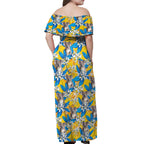 Koala Off Shoulder Maxi Dress Plumeria Flowers