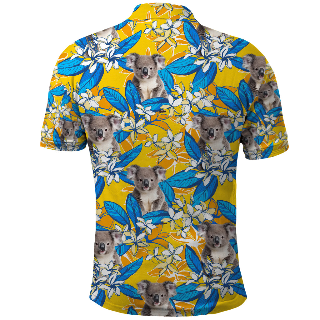 Koala Polo Shirt Plumeria Flowers