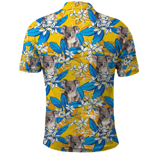 Koala Polo Shirt Plumeria Flowers