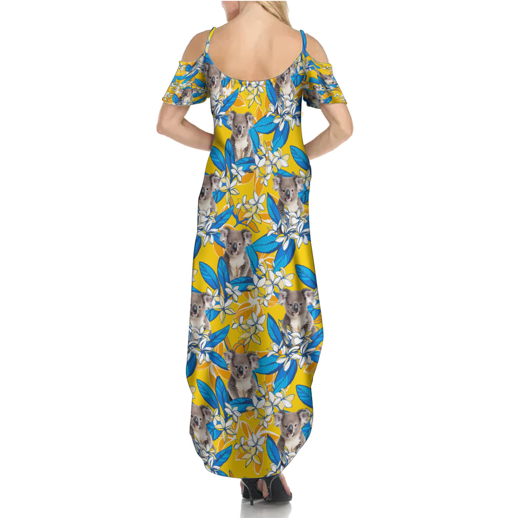 Koala Summer Maxi Dress Plumeria Flowers