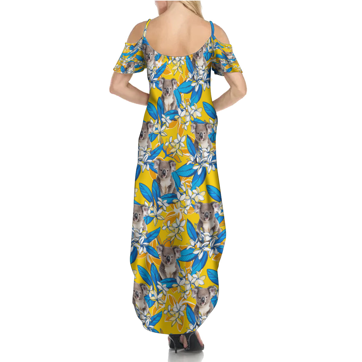 Koala Summer Maxi Dress Plumeria Flowers
