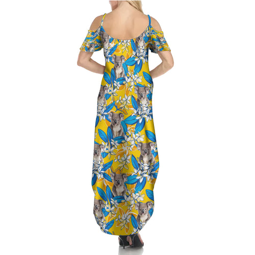 Koala Summer Maxi Dress Plumeria Flowers