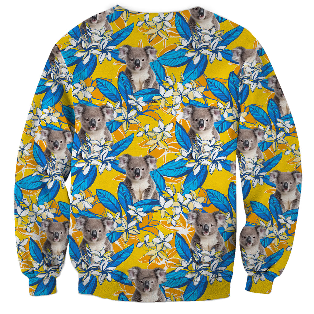 Koala Sweatshirt Plumeria Flowers