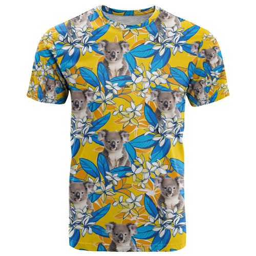 Koala T Shirt Plumeria Flowers