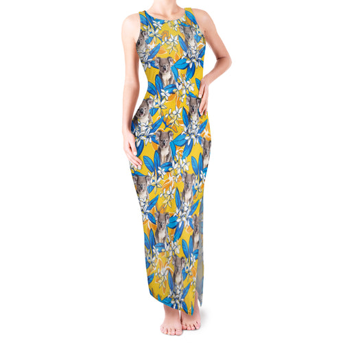 Koala Tank Maxi Dress Plumeria Flowers