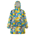 Koala Wearable Blanket Hoodie Plumeria Flowers