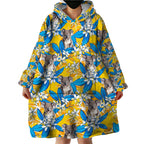 Koala Wearable Blanket Hoodie Plumeria Flowers