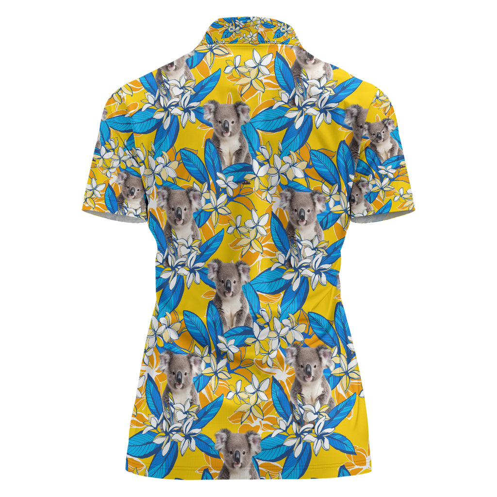 Koala Women Polo Shirt Plumeria Flowers