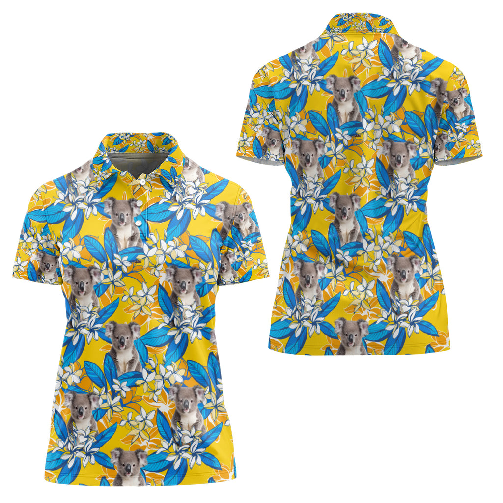 Koala Women Polo Shirt Plumeria Flowers