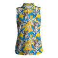 Koala Women Sleeveless Polo Shirt Plumeria Flowers
