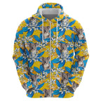 Koala Zip Hoodie Plumeria Flowers