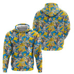 Koala Zip Hoodie Plumeria Flowers