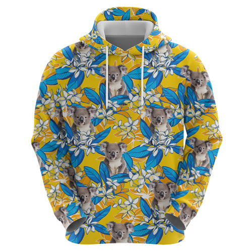Koala Zip Hoodie Plumeria Flowers