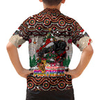 penrith-panthers-christmas-family-matching-long-sleeve-bodycon-dress-and-hawaiian-shirt-rugby-australia-mascot