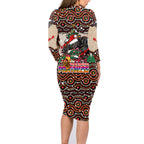 penrith-panthers-christmas-family-matching-long-sleeve-bodycon-dress-and-hawaiian-shirt-rugby-australia-mascot