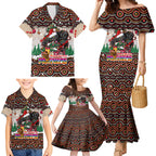 penrith-panthers-christmas-family-matching-mermaid-dress-and-hawaiian-shirt-rugby-australia-mascot