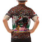 penrith-panthers-christmas-family-matching-mermaid-dress-and-hawaiian-shirt-rugby-australia-mascot