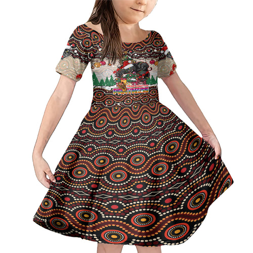 penrith-panthers-christmas-family-matching-mermaid-dress-and-hawaiian-shirt-rugby-australia-mascot