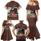 penrith-panthers-christmas-family-matching-mermaid-dress-and-hawaiian-shirt-rugby-australia-mascot