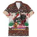 penrith-panthers-christmas-family-matching-mermaid-dress-and-hawaiian-shirt-rugby-australia-mascot
