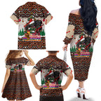 penrith-panthers-christmas-family-matching-off-shoulder-long-sleeve-dress-and-hawaiian-shirt-rugby-australia-mascot
