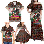 penrith-panthers-christmas-family-matching-off-shoulder-maxi-dress-and-hawaiian-shirt-rugby-australia-mascot