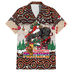 penrith-panthers-christmas-family-matching-off-shoulder-maxi-dress-and-hawaiian-shirt-rugby-australia-mascot