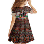 penrith-panthers-christmas-family-matching-off-shoulder-short-dress-and-hawaiian-shirt-rugby-australia-mascot