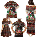 penrith-panthers-christmas-family-matching-puletasi-dress-and-hawaiian-shirt-rugby-australia-mascot