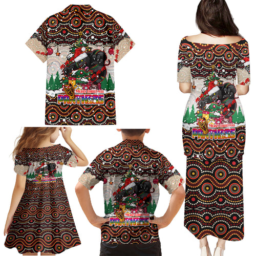 penrith-panthers-christmas-family-matching-puletasi-dress-and-hawaiian-shirt-rugby-australia-mascot