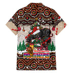penrith-panthers-christmas-family-matching-short-sleeve-bodycon-dress-and-hawaiian-shirt-rugby-australia-mascot