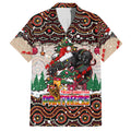 penrith-panthers-christmas-family-matching-summer-maxi-dress-and-hawaiian-shirt-rugby-australia-mascot
