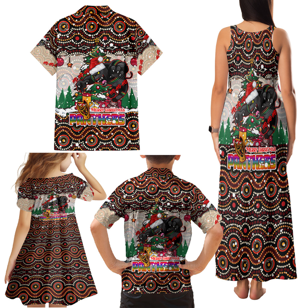 penrith-panthers-christmas-family-matching-tank-maxi-dress-and-hawaiian-shirt-rugby-australia-mascot