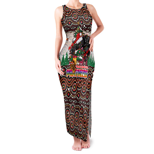 penrith-panthers-christmas-family-matching-tank-maxi-dress-and-hawaiian-shirt-rugby-australia-mascot