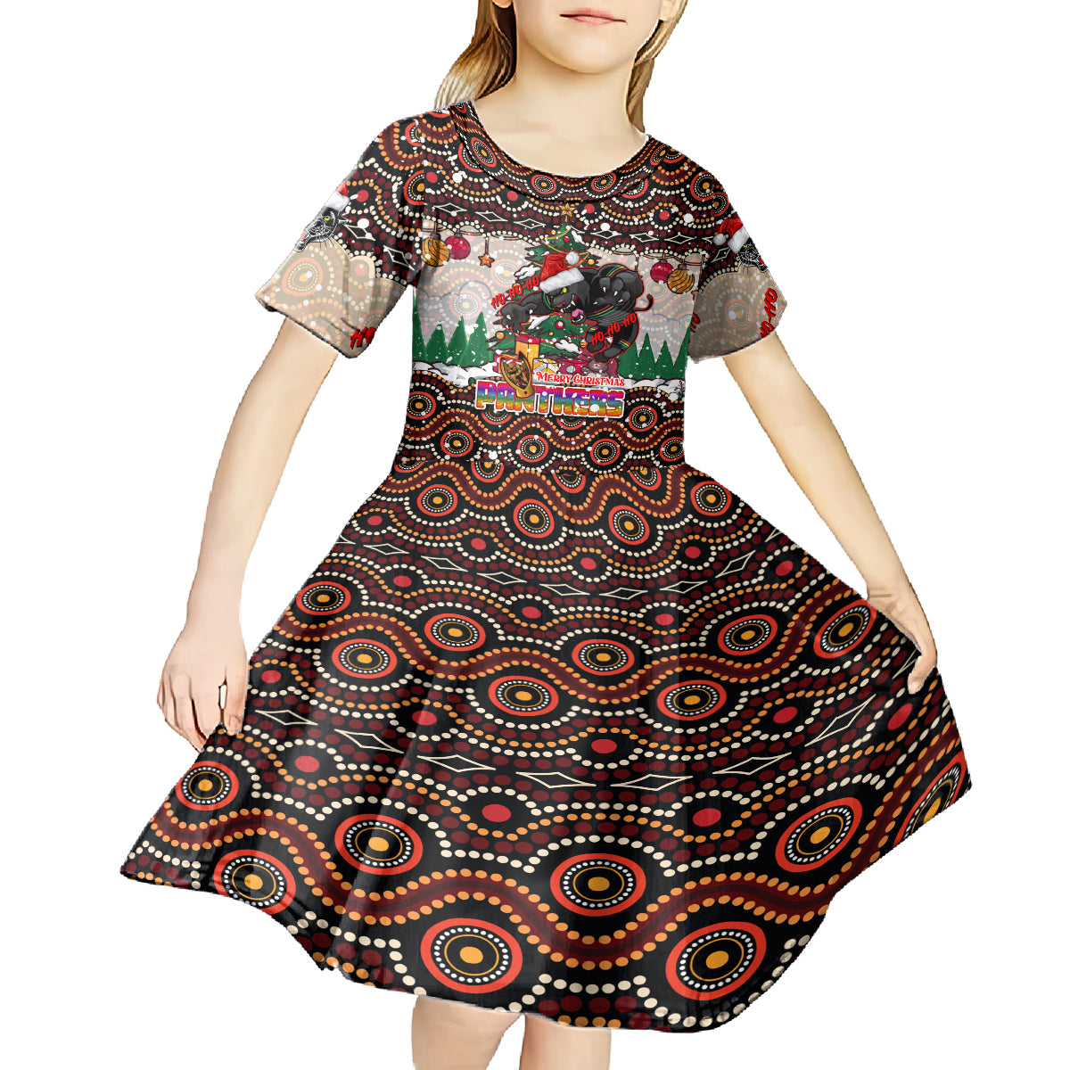 penrith-panthers-christmas-kid-short-sleeve-dress-rugby-australia-mascot