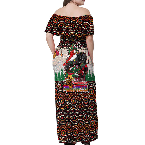 penrith-panthers-christmas-off-shoulder-maxi-dress-rugby-australia-mascot