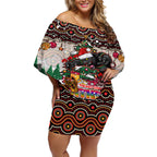 penrith-panthers-christmas-off-shoulder-short-dress-rugby-australia-mascot