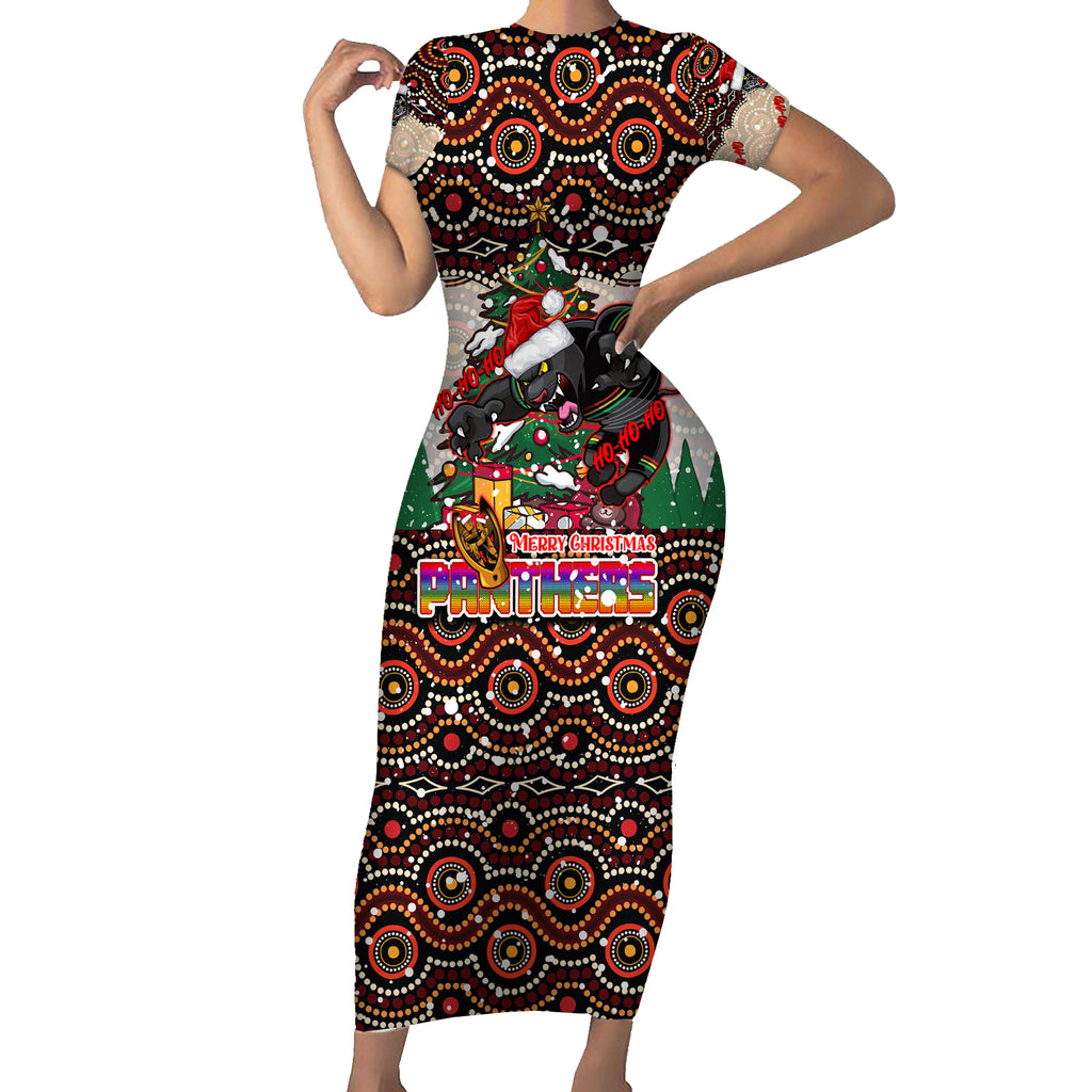 penrith-panthers-christmas-short-sleeve-bodycon-dress-rugby-australia-mascot
