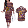 brisbane-broncos-christmas-couples-matching-off-the-shoulder-long-sleeve-dress-and-hawaiian-shirt-rugby-australia-mascot