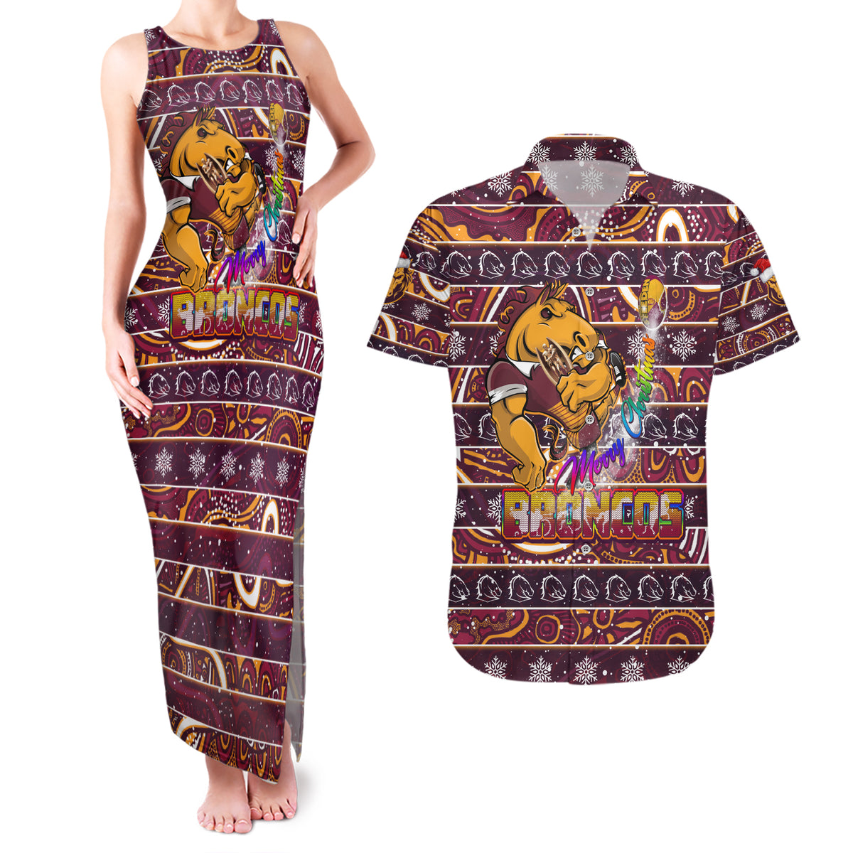 brisbane-broncos-christmas-couples-matching-tank-maxi-dress-and-hawaiian-shirt-rugby-australia-mascot